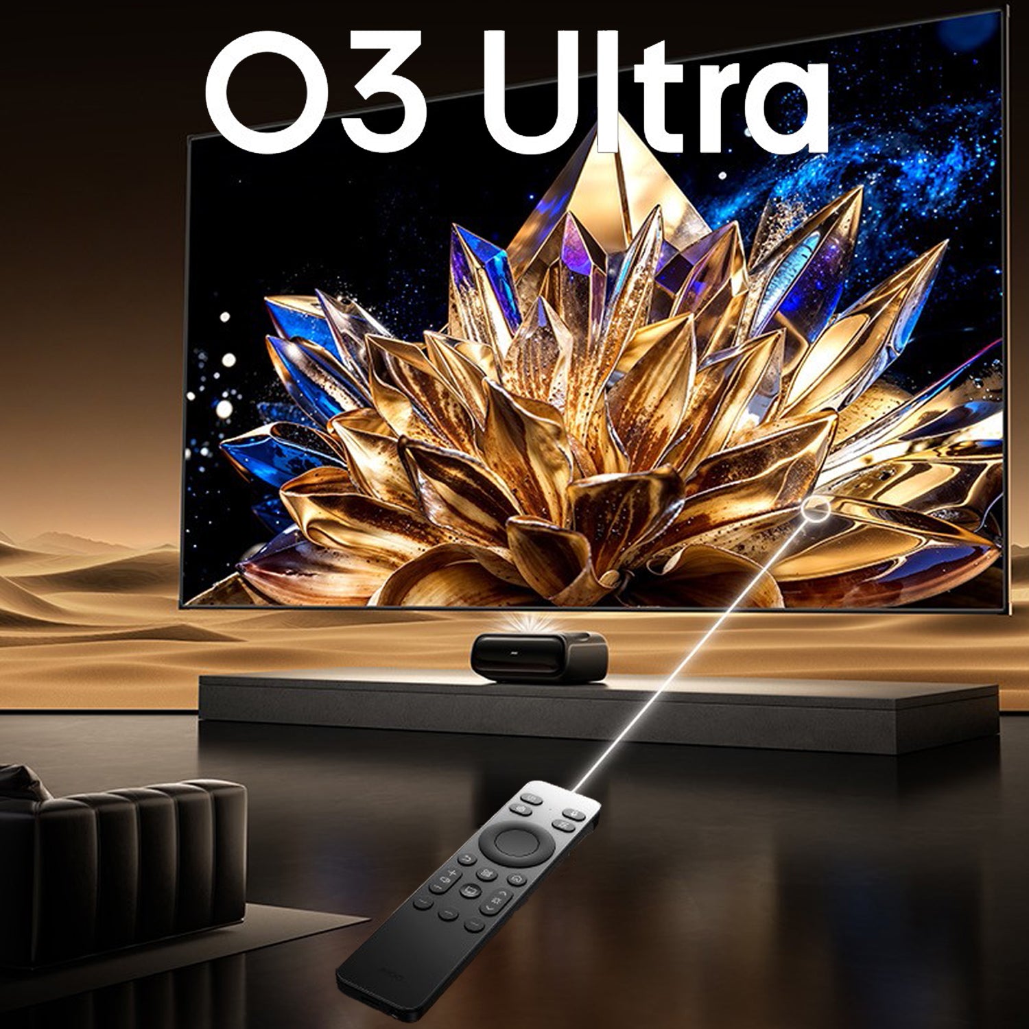 JmGO O3-Ultra Laser 4K Projector 0.177:1 Ultra Short Throw MALC 4000 ISO Lumens MT9681 4GB 128GB Master Sound Speaker WiFi 6 Bluetooth 5.2 HDMI 2.1 | Android Chinese OS with KD3 Google TV Stick